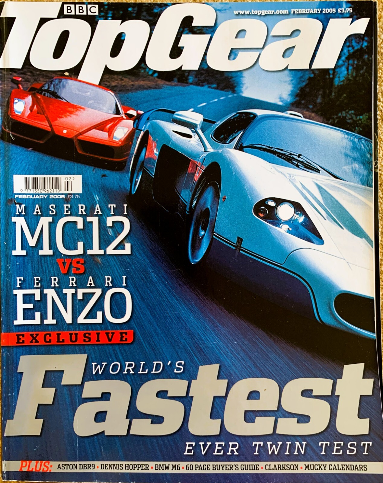 TOP GEAR MAGAZINE FEB2005 Ferrari Enzo, Maserati MC12, Aston DBR9