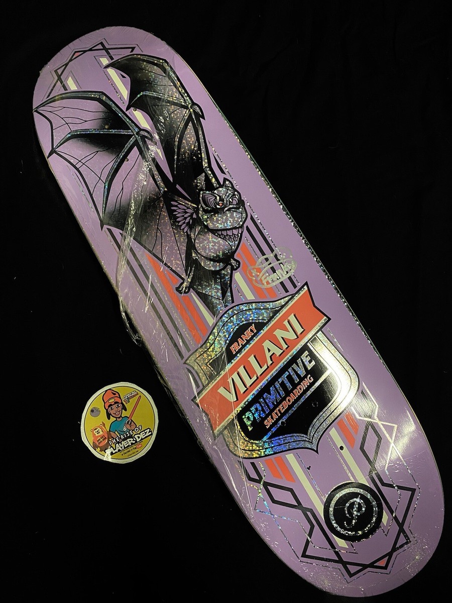 RARE SIGNED Primitive Franky Villani HoloFoil Bat Skateboard Deck