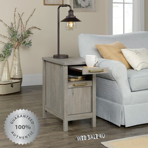 Nightstand Farmhouse End Table Bedside Rustic Oak Washed ...