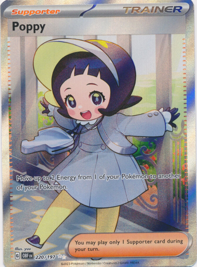 x1 Poppy - 220/197 - Ultra Rare Pokemon SV03 Obsidian Flames M/NM