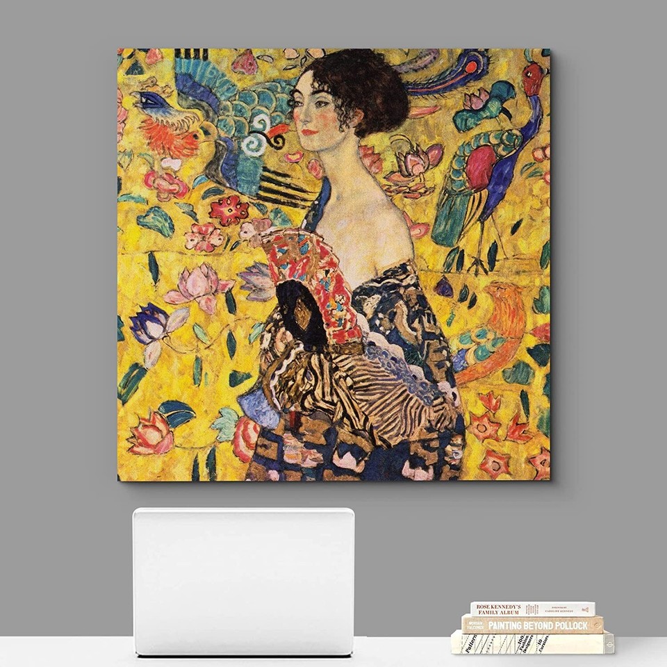 24"x24" Gustav Klimt Wall Art Canvas Print - Lady with Fan | eBay