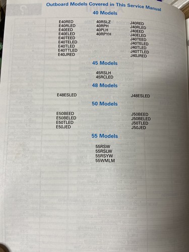 Johnson Evinrude Service Workshop Repair Manual 40 45 48 50 55 hp 1996 507124 - Picture 3 of 4