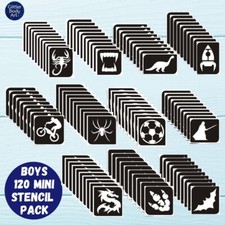BOYS Glitter Tattoo Stencil 120 REFILL stencil pack - Self Adhesive Stencils