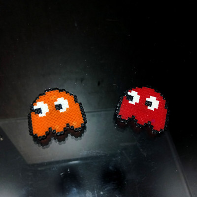 Pac-Man Atari Perler Bead Magnets Ghosts Retro Arcade Sprite Set NEW