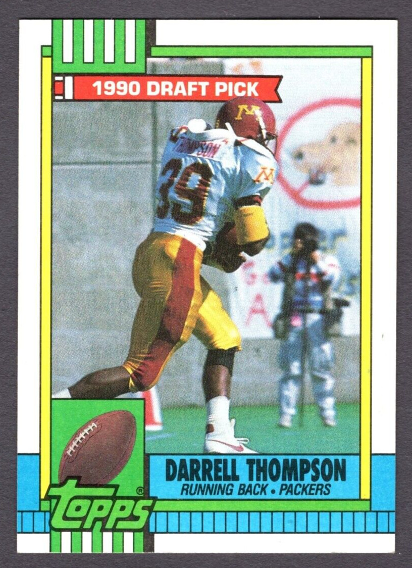 1990 Topps Football Darrell Thompson Green Bay Packers Draft Pick RC #155