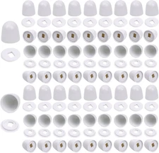 64 Pieces Universal Toilet Bolt Caps, round Plastic Push-On Toilet Bolts Covers,