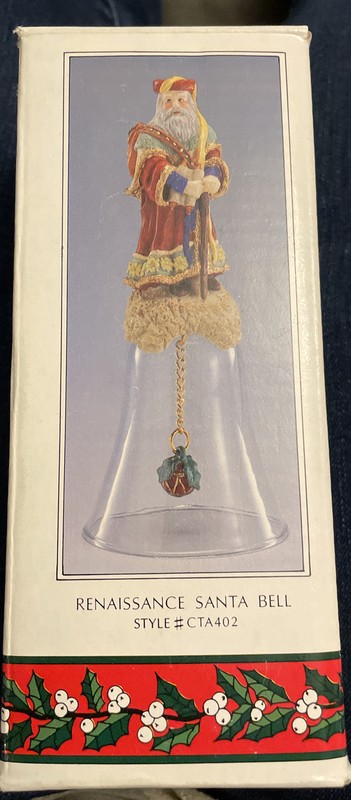 Novelino Christmas through the Ages Renaissance Santa Bell 1992 NIB CTA 402