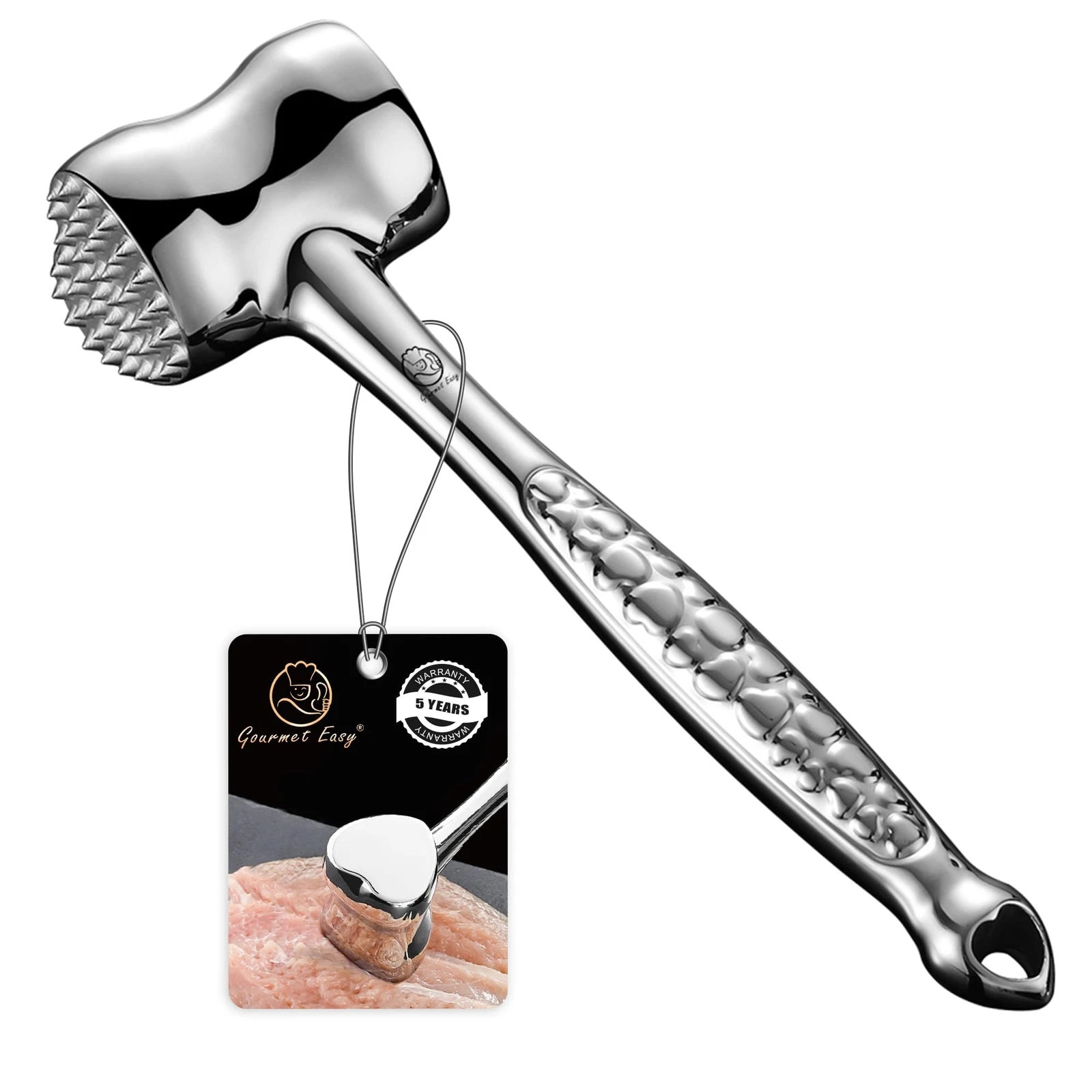 Meat Tenderizer Stainless Steel - Premium Classic Meat Hammer - Kitchen Meat
Opens in a new window o