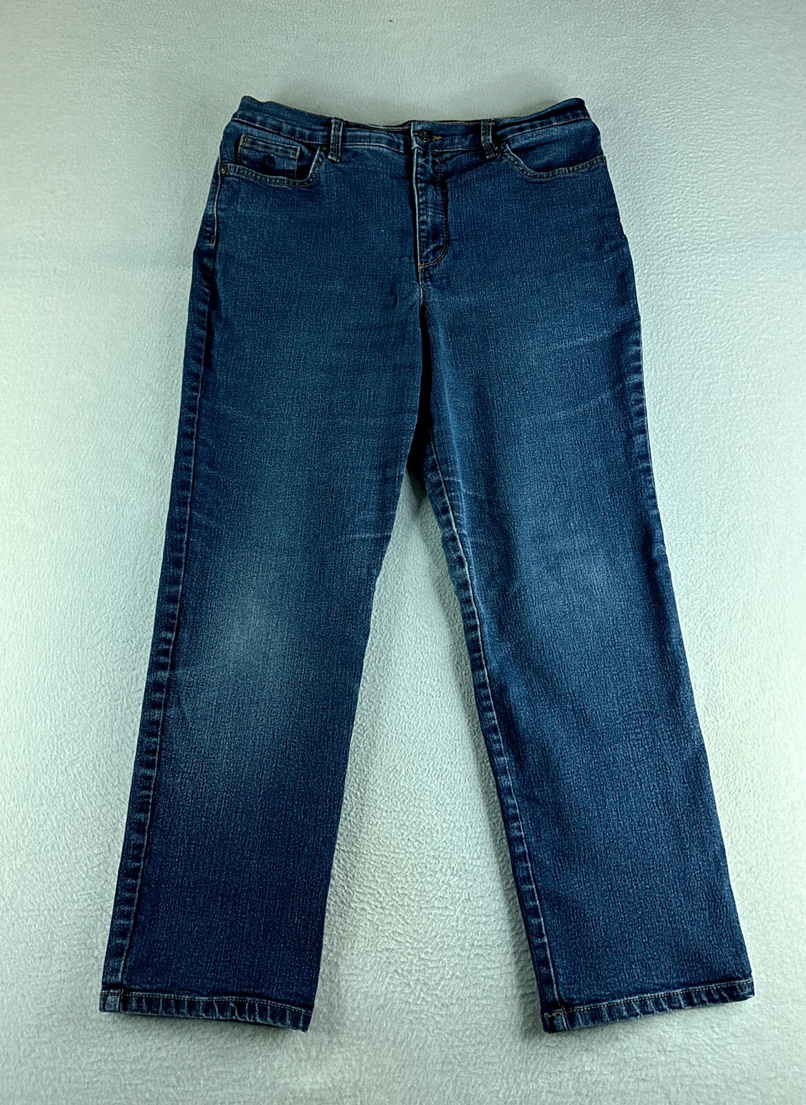 Gloria Vanderbilt Women's Size 14P High Rise Straight Blue Denim Jeans 33x26