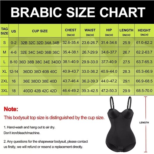 Brabic Tummy Control Convertible Shapewear With Built-in Bra, AD6166, Black, L - Picture 10 of 11