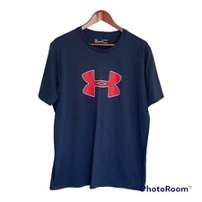 Under Armour Heatgear Blue S/S UA Logo T-Shirt Men's Size XL Loose Fit Casual
