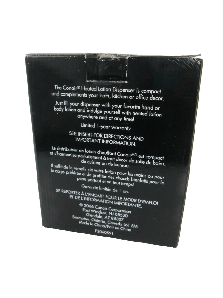 Conair Heated Lotion Dispenser White Compact Men Women Moisturizer New In Box - Image 3 of 4