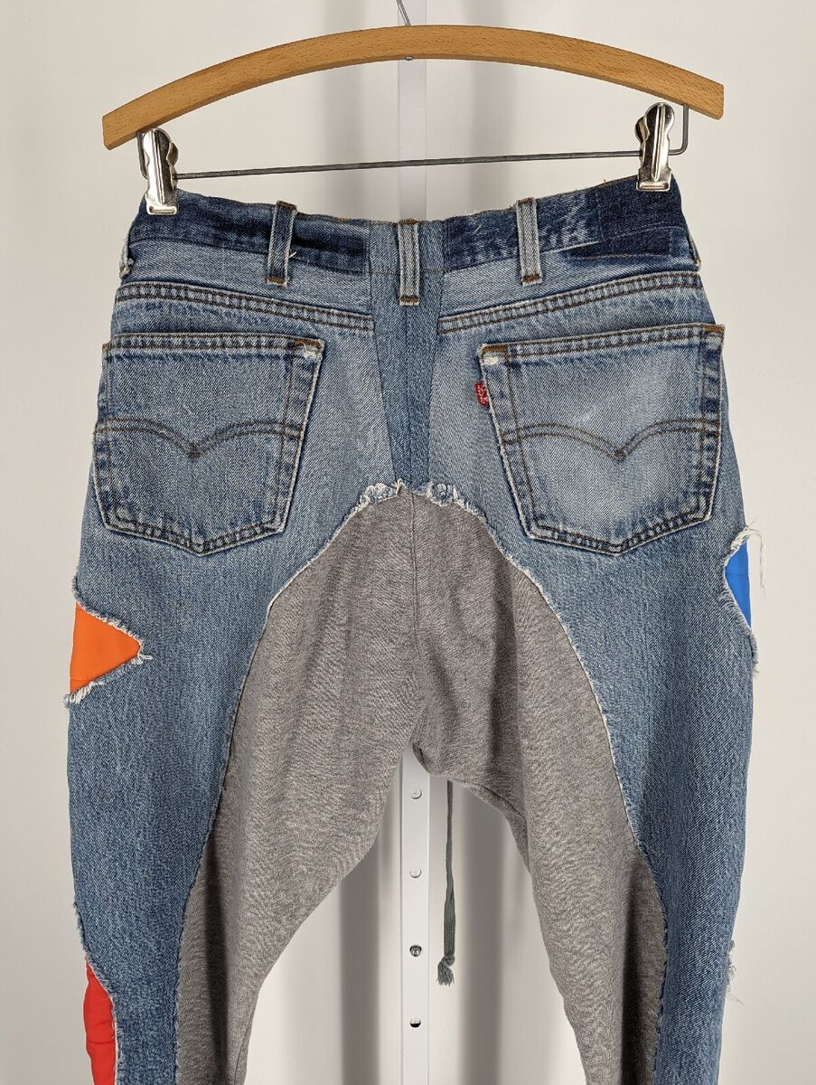 Greg lauren 5050 Denim / Terry Nylon Jogger Thrash Grunge Greg lauren 5050 Denim / Terry Nylon Jogger Thrash Grunge