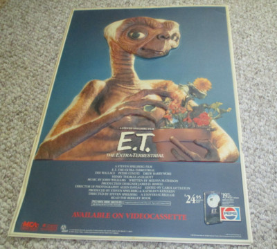 E.T. The Extra Terrestial Rare 3-D Advertising Display 1988 27 x 19 VHS/PEPSI
