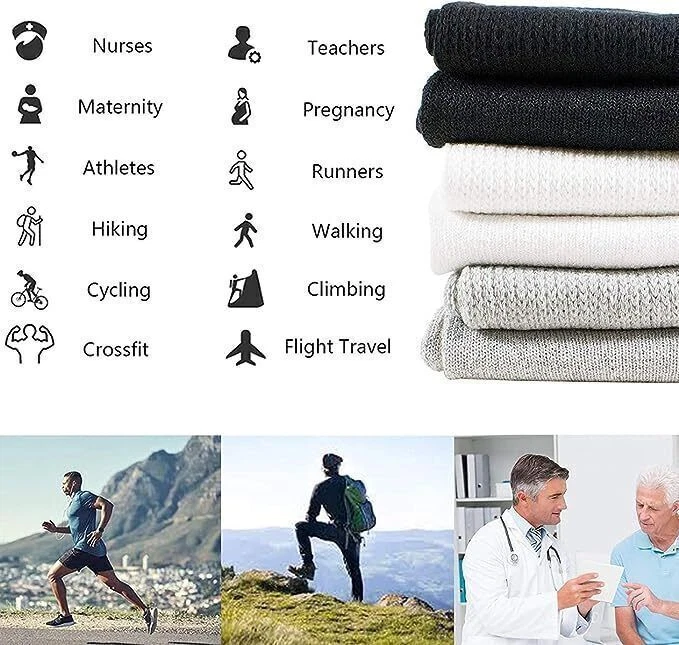 3-12 pares de calcetines de algodón para diabéticos para hombres y mujeres talla 9-15 Foto 3 de 4