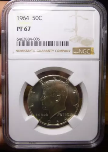 1964 50C Proof Silver Kennedy Half Dollar NGC PF 67