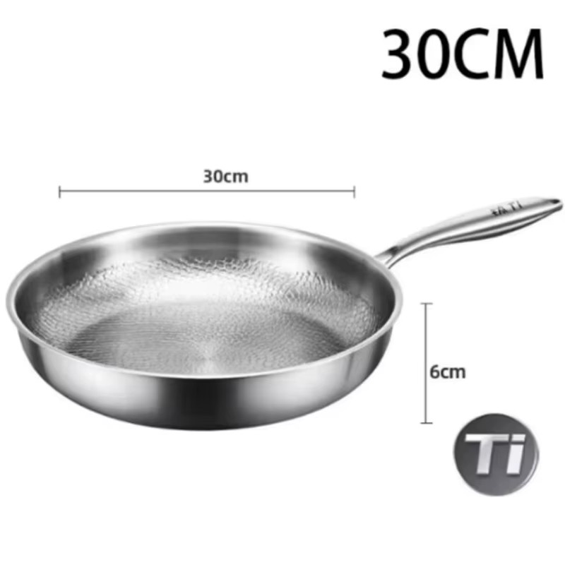 30 cm Bratpfanne Unbeschichtetes Muster Reines Titan Antihaft Pfanne Haushalt