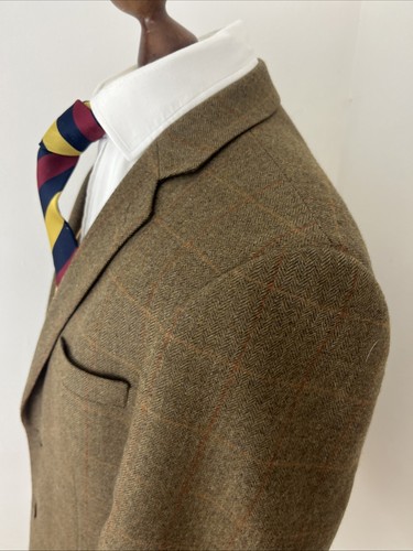 Blazer Brook Taverner Tweed Espiga Cuadros Ventana Para Hombre Talla 42R - Imagen 3 de 15