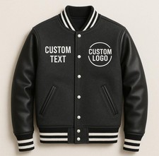 Letterman Handmade Custom logo Varsity Jacket With Leather Sleeves