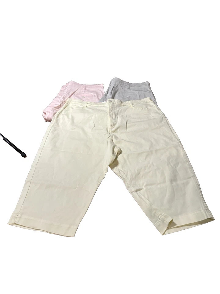 Lee PAQUETE de Mujer 24W Pastel Capri's Amarillo, Rosa y Gris/Azul. Muelle Foto 2 de 4