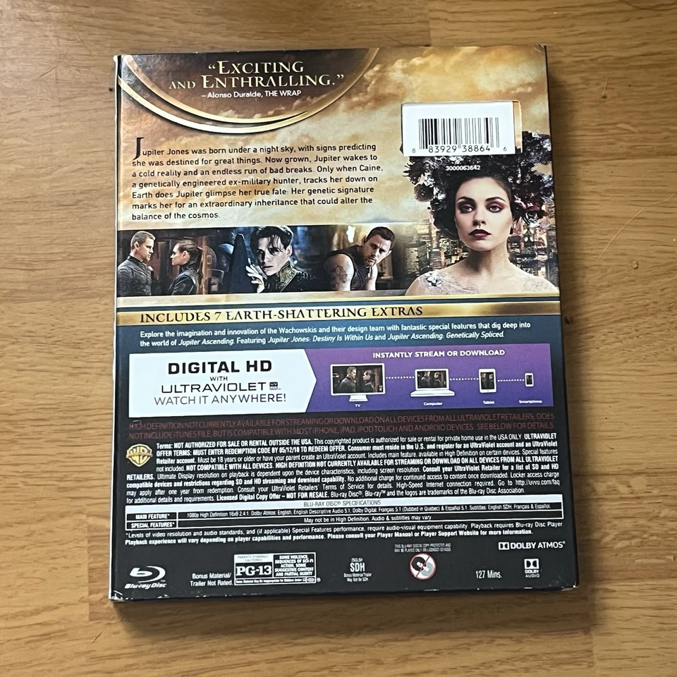 Jupiter Ascending (Blu-ray/DVD, 2015, 2-Disc Set, With Silpcover) — - Image 2 of 2