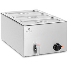 Bain Marie Warmhaltebehälter Speisenwärmer Ablasshahn 600 W 3 GN 1/3
