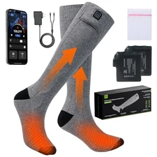  Heated Socks, APP Control, 7.5V 5000mAh Rechargeable Battery Powered Smart 