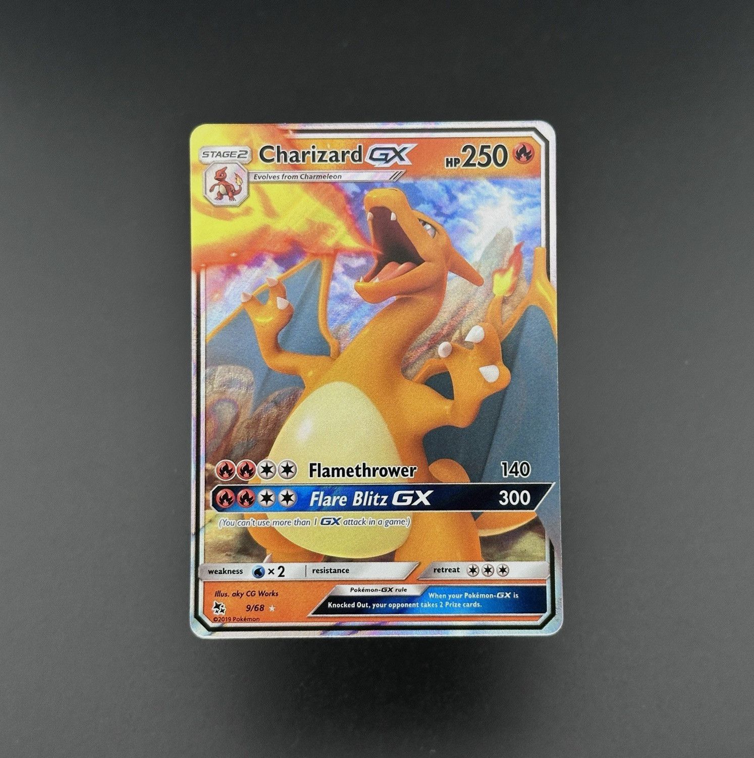 Charizard GX Pokemon Card TCG 9/68 Hidden Fates Ultra Rare Holo English NM NICE!