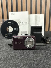 Nikon COOLPIX S550 Digital Camera w/ Battery, Charger, Manuals - TESTED **READ**