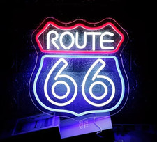 Route 66 Neonlicht – Vintage LED Leuchtreklame für Zuhause & Bar