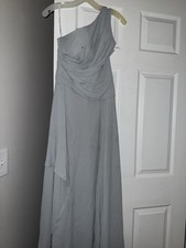 David s Bridal Gray Long Bridesmaid Dress
