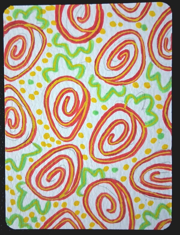 ACEO Strawberries by Valerie Custer 2.5x3.5 in.