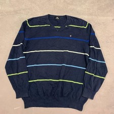 U.s. Polo Assn. Knitted Jumper Striped Patterned V-Neck Knit Sweater Men's Xl