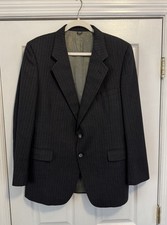 Givenchy Gentleman Blazer Men 40 R Navy Pinstripe Suit Jacket Two Button Classic