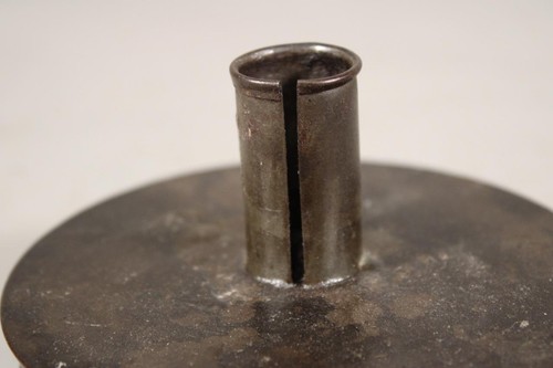 A RARE 18-19TH C TIN TINDER BOX WITH HANDLE & CANDLE HOLDER IN GREAT OLD SURFACE - Photo 6/14