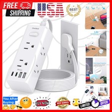 1Ft Extension Cord with Multiple Outlets, Flat Plug Power Strip Surge Protect...