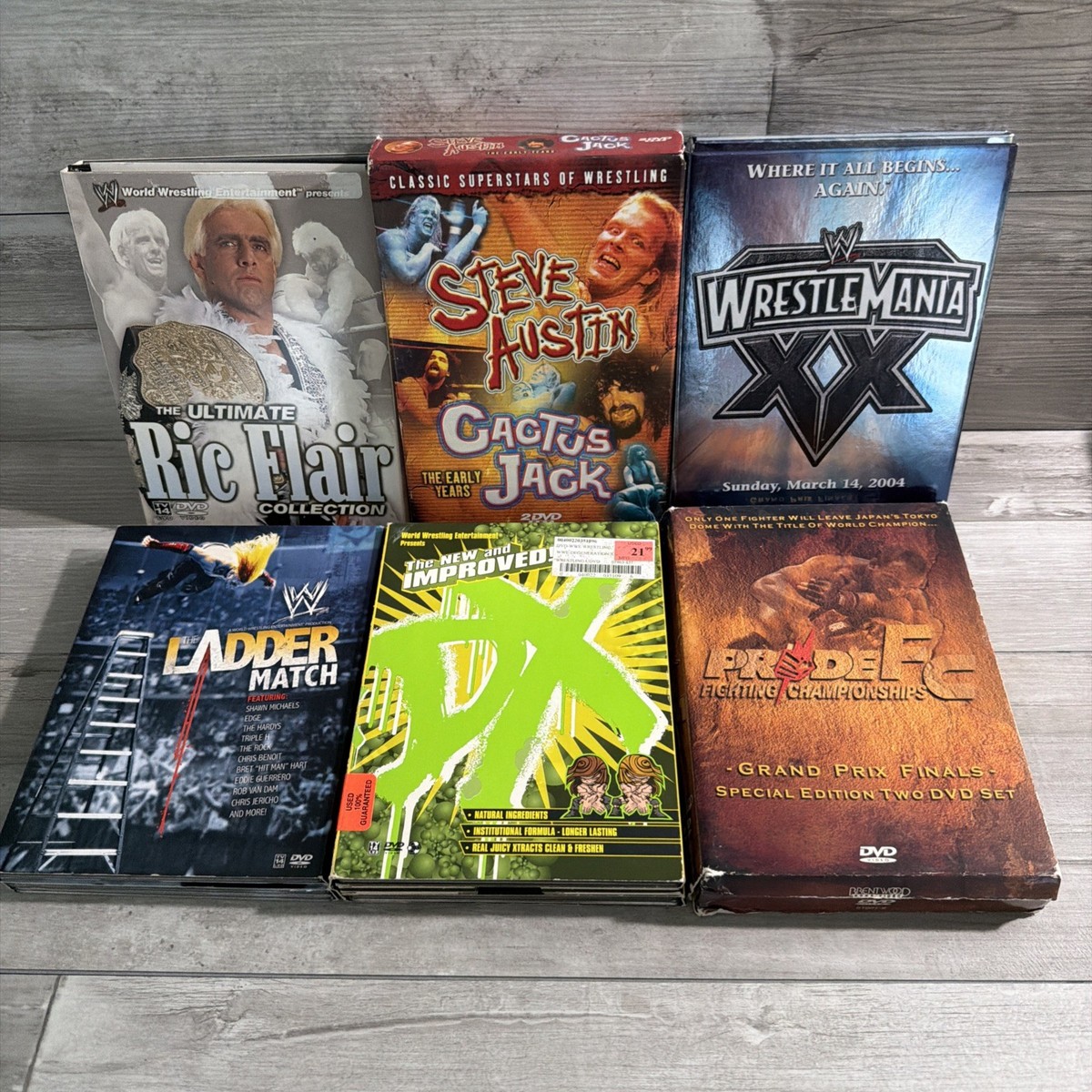 6 WWE Big Box DVD Lot Wrestle MAnia Pride Fc Dx Ladder Match Ric 