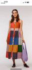 Gorman organic cotton patchwork button midi dress Sz 14 EUC