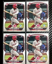 (4) Lot HECTOR RODRIGUEZ 4x 2023 Bowman 1st Edition Reds #6 Prospect BPPF-95