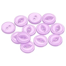 50pcs Purple Round Sewing Buttons 12.5mm Resin 2-Hole Fish Eye Craft Button