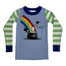 Hanna Andersson Snoopy Rainbow Long Sleeve Shirt 3T Pot of Gold St Patrick's Day