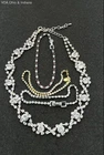 Vintage Monet Rhinestone Costume Jewelry Lot 4 Necklaces Crystal Red 74.4g