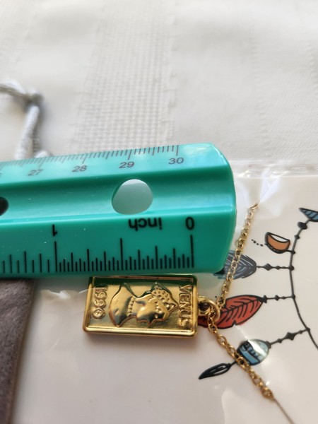 Alternate view of 18k Gold Plated Venus 1990 Rectangular Pendant Necklace 16-18