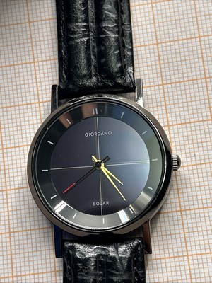 GIORDANO Herren Uhr, Quarz, Lederband, Solar