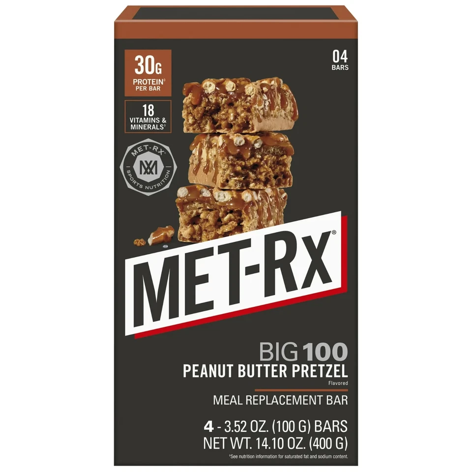 MET-Rx big 100 barras de proteína, barras de pretzel de manteiga de amendoim, 4 quilates..... - Imagem 2 de 4