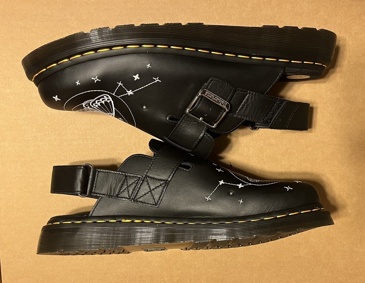 Dr. Martens Jorge II Celestial Moth Embroidered Leather Mules -Men