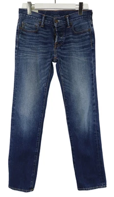 Abercrombie & Fitch Hommes Jeans W30/L32 Délavé Moustaches Bouton Fly Droit Fit - Photo 1/4