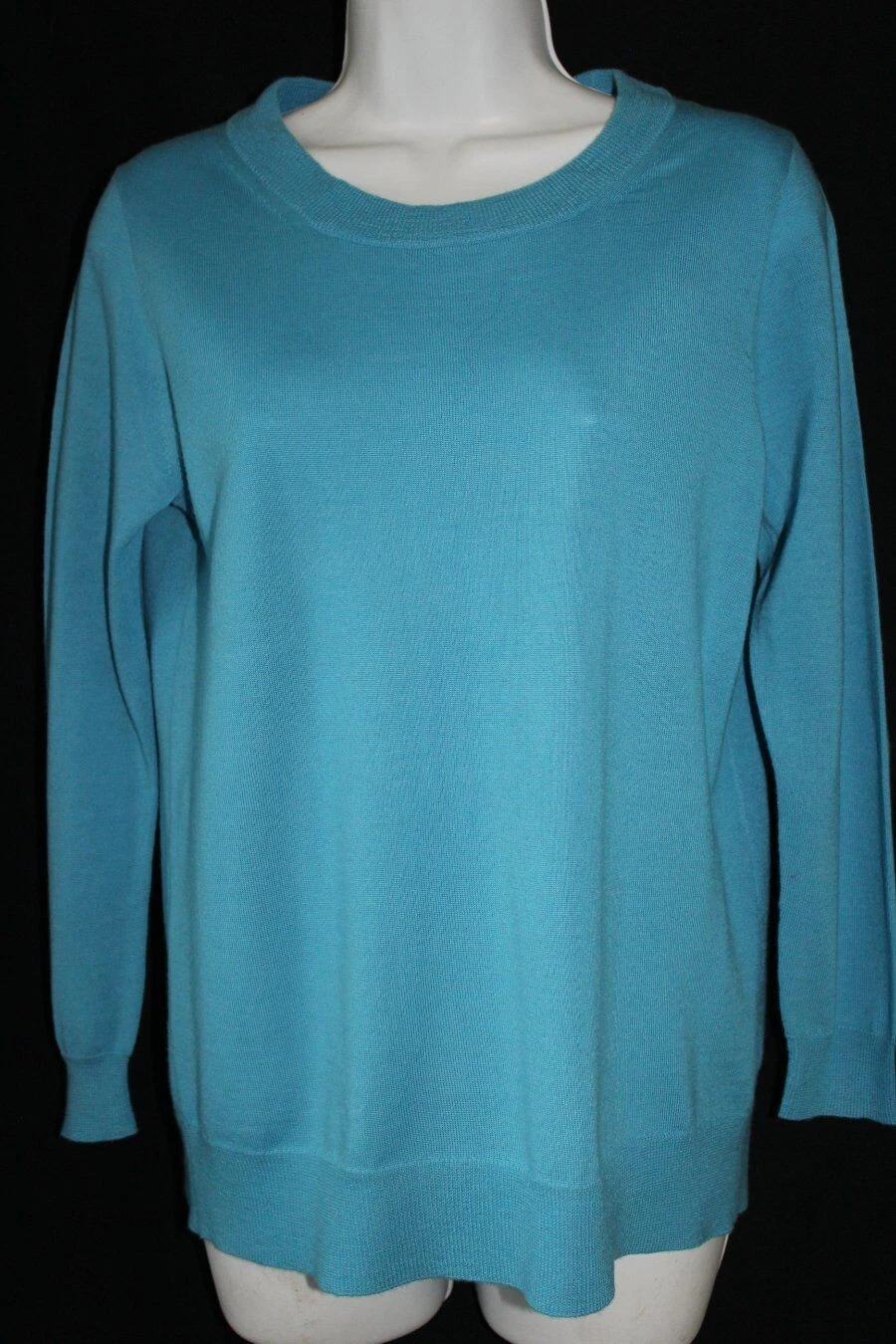 J CREW Womens S Blue Extra Fine Merino Wool Base Layer Sweater