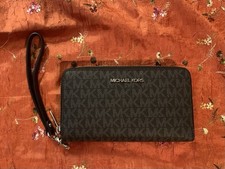Michael Kors Black & Grey MK Signature Monogram Jet Set Wallet (New with Tags)