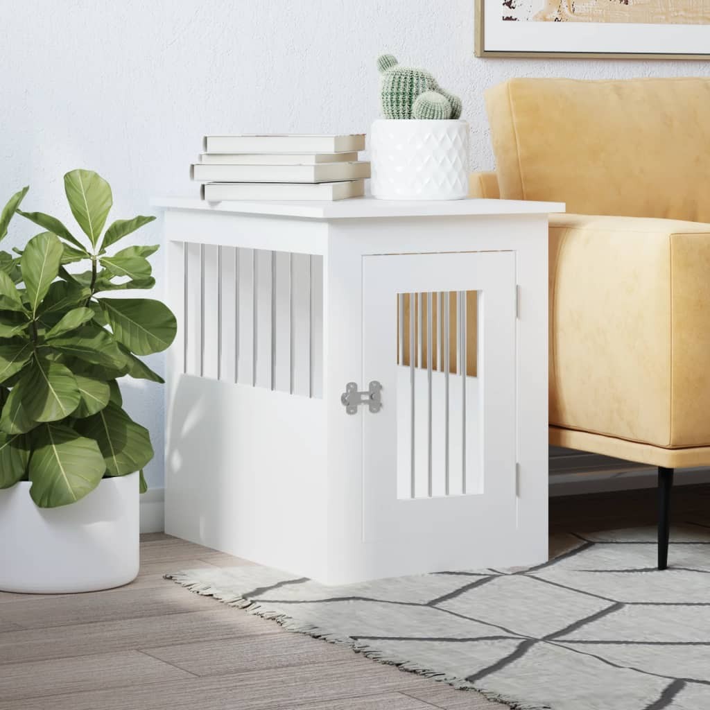 Mobile Gabbia per Cani Design Bianco 45x62x59 | Arredamento Interno Chic